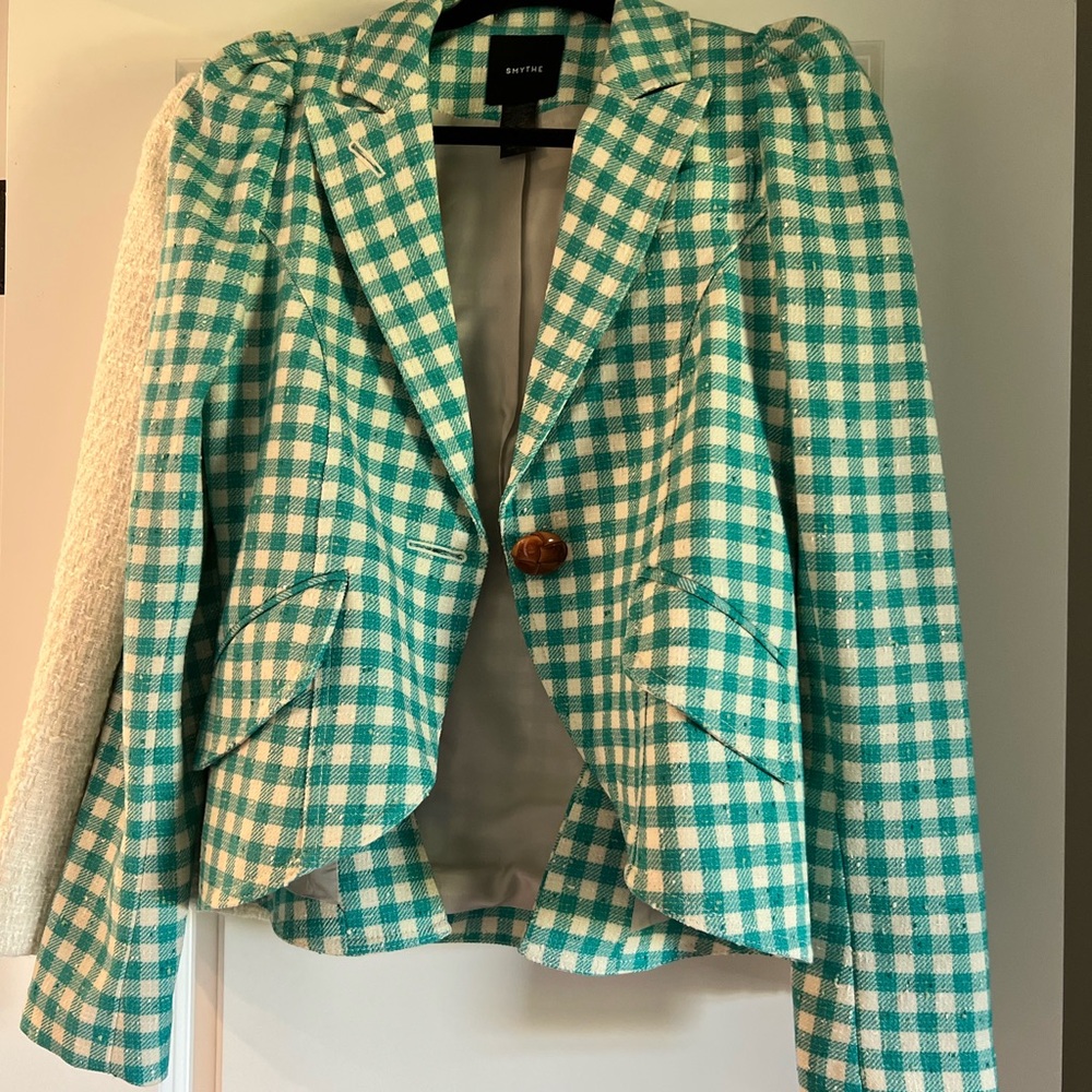 Smythe Teal Checkered Blazer